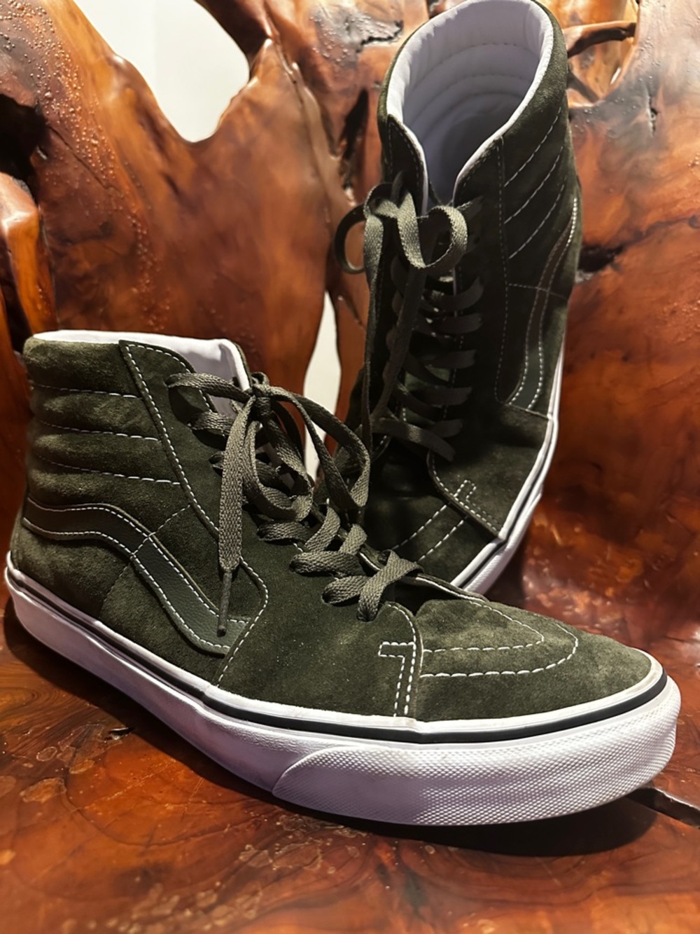 Vans sk8 hi forest dark green suede Heio eco dry Size 10.5 Mens
